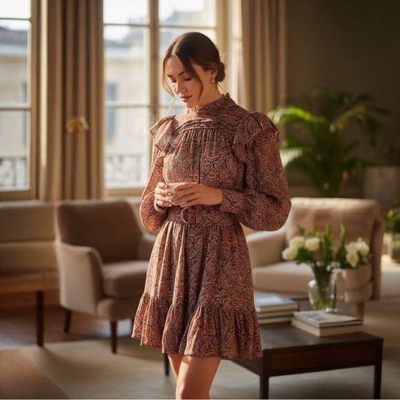 Ulla Johnson dress| Whimsical Silk Reema Dress Goldenrod Paisley | Size 4 - Picture 16 of 16